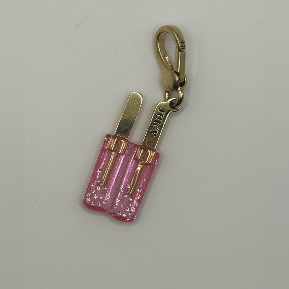 Vintage Juicy Couture Pink Glitter Popsicle Charm